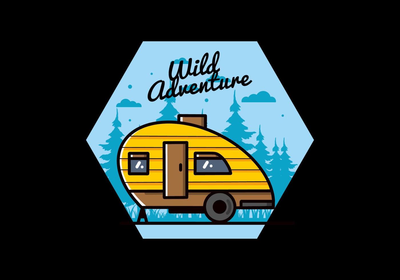 Teardrop camper vintage illustration design vector