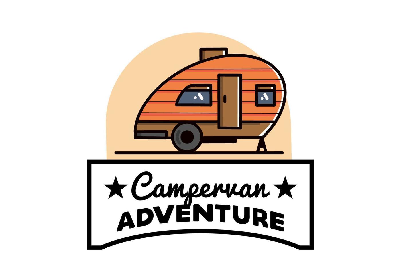 Teardrop camper vintage illustration design vector