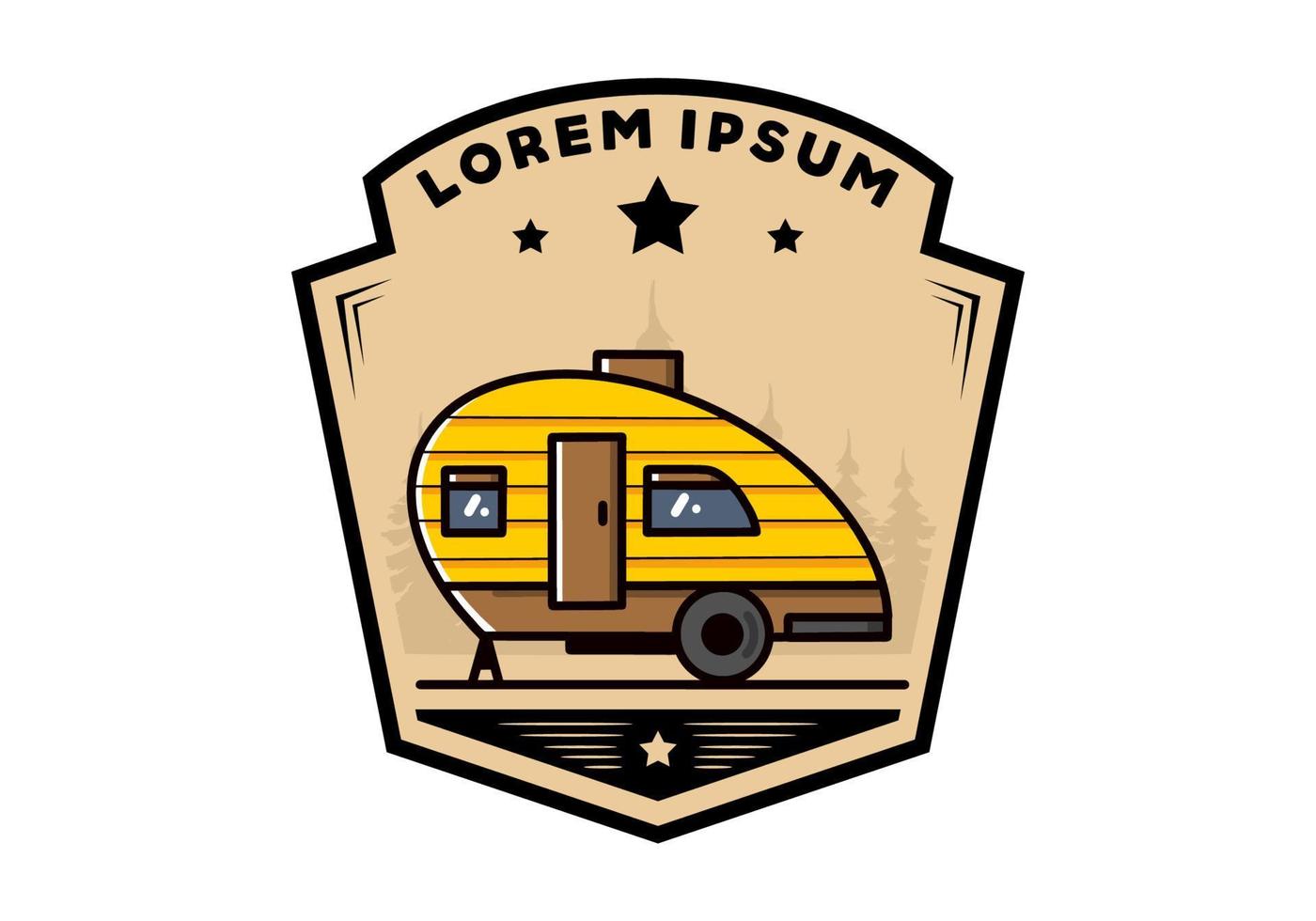 Teardrop camper vintage illustration design vector
