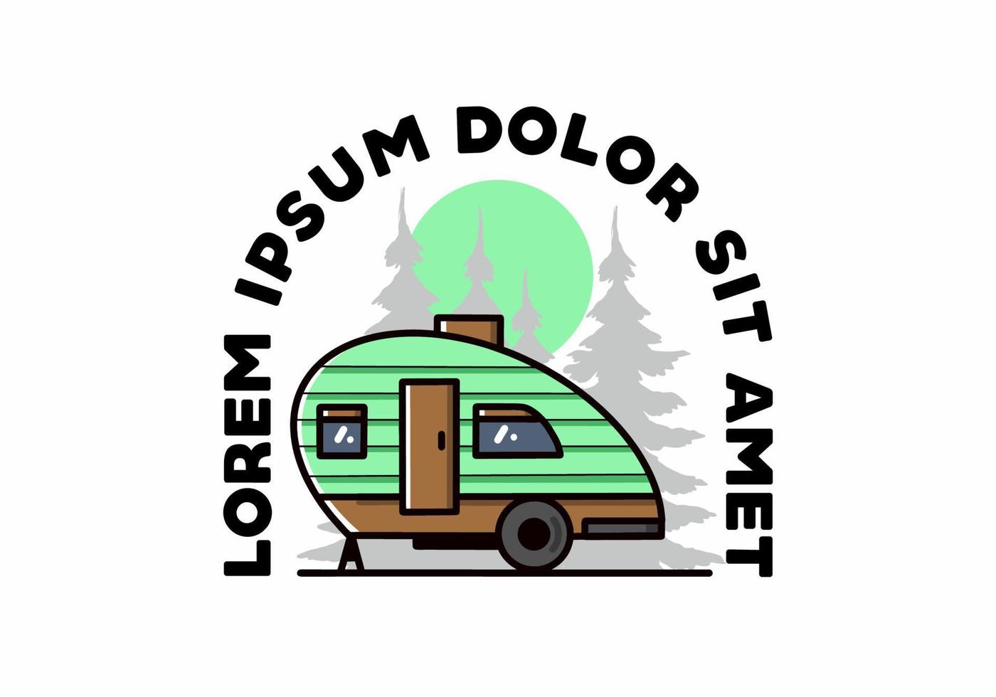 Teardrop camper vintage illustration design vector