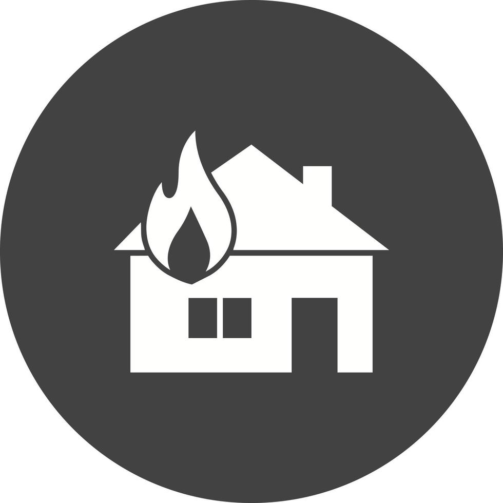 House on Fire Circle Background Icon vector