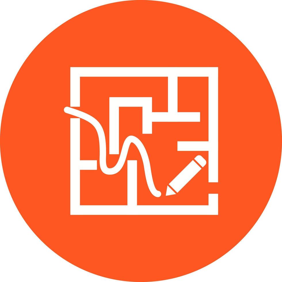 Finding Path Circle Background Icon vector