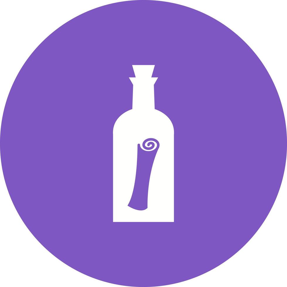 Scroll in Bottle Circle Background Icon vector