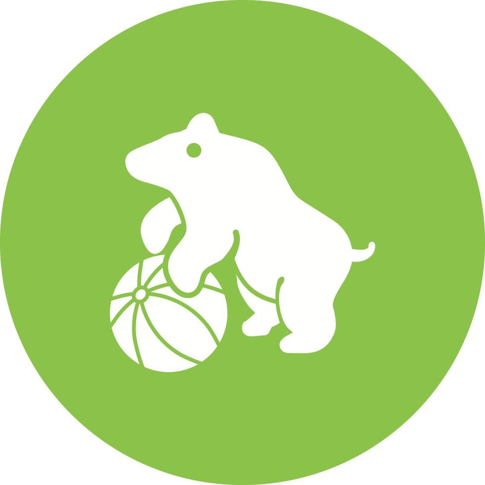 Bear Performing Circle Background Icon vector