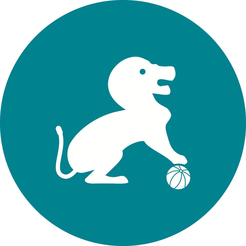 Lion Performing Circle Background Icon vector