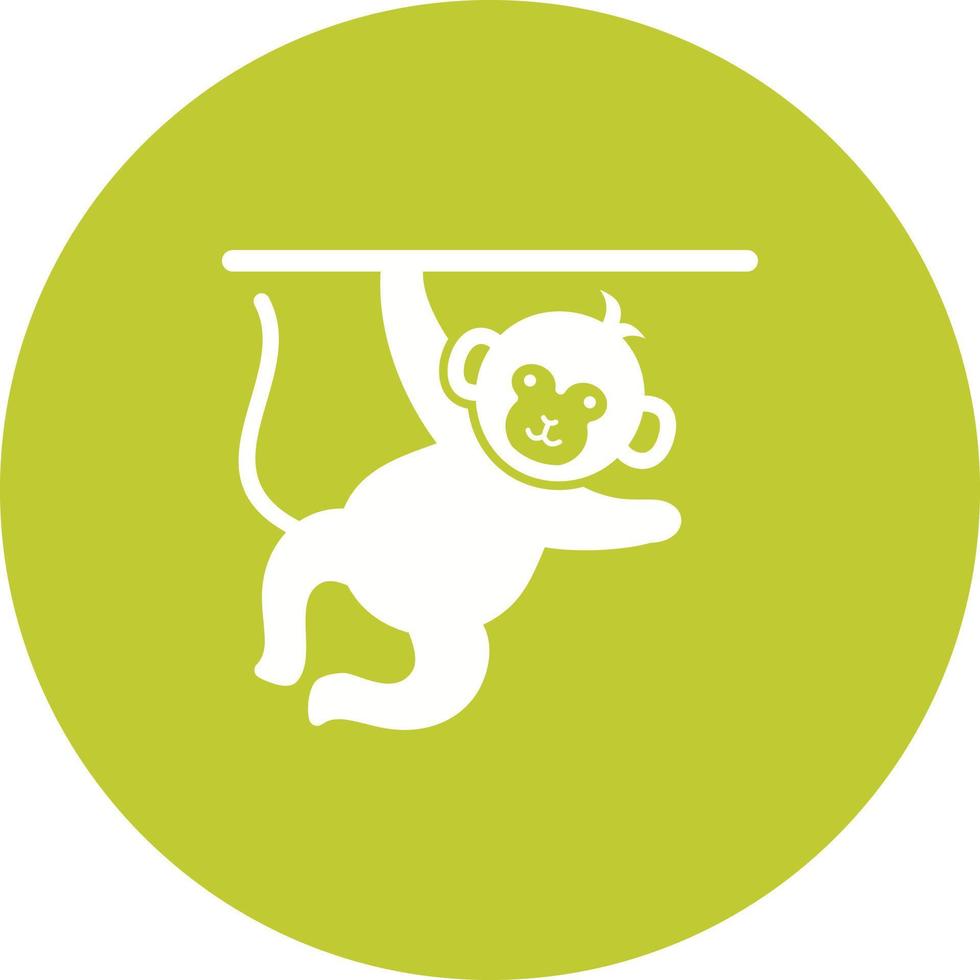 Monkey Performing Circle Background Icon vector