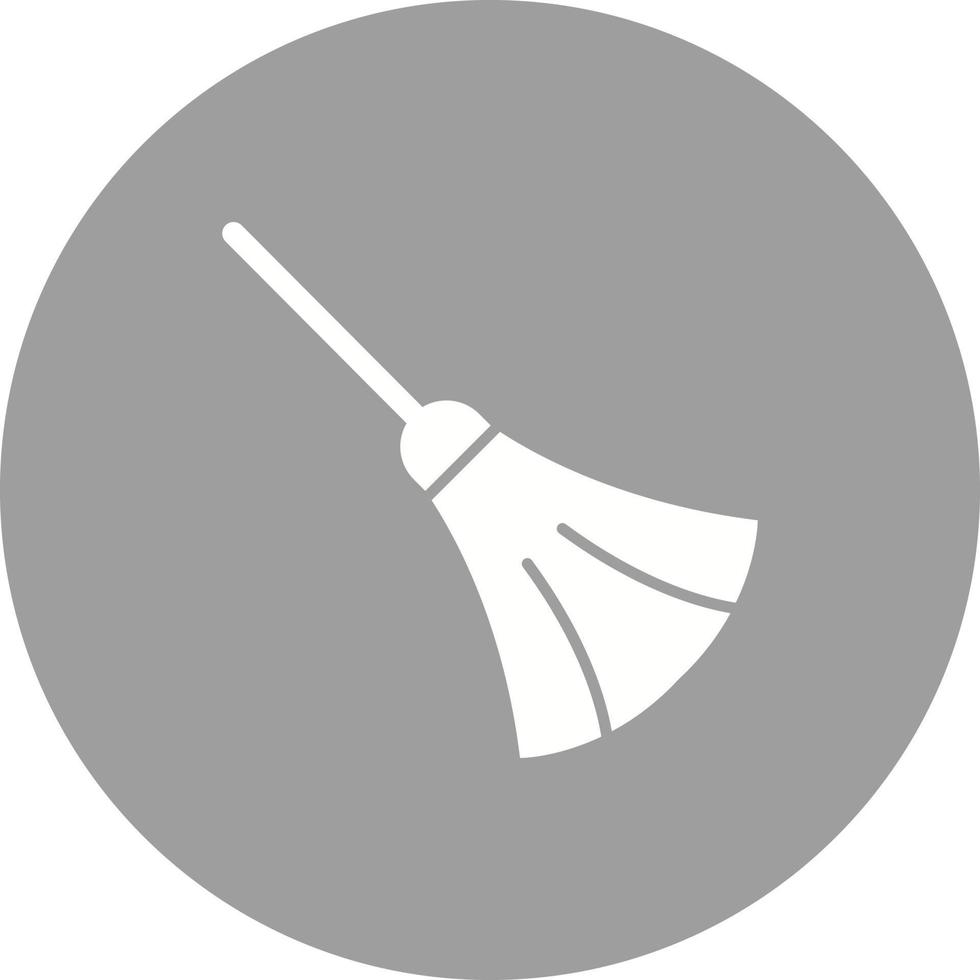 Sweeping Broom Circle Background Icon vector