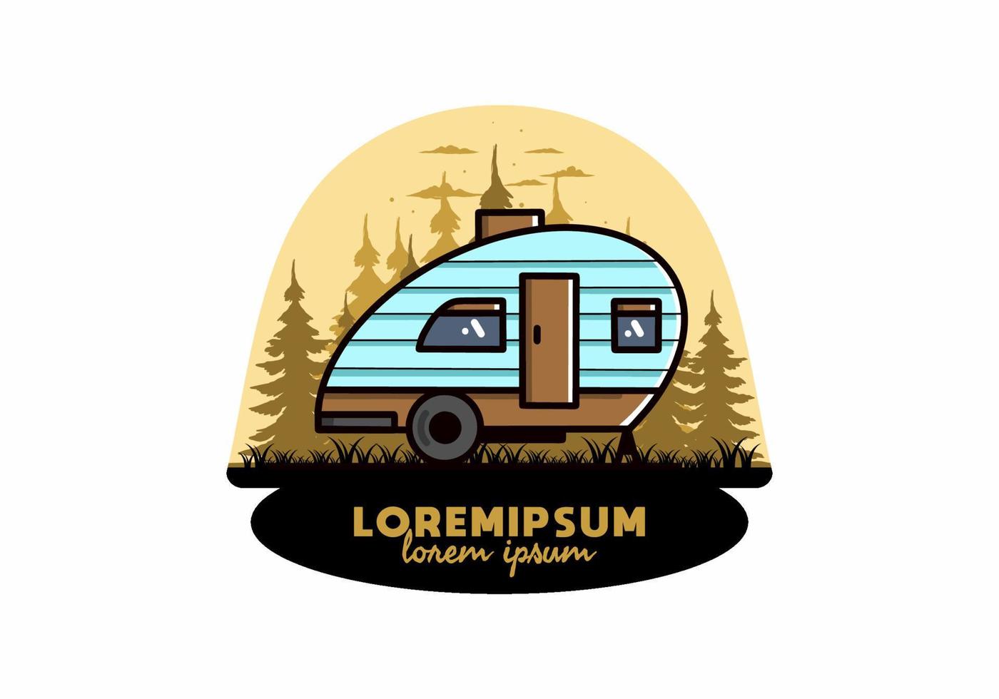 Teardrop camper vintage illustration design vector