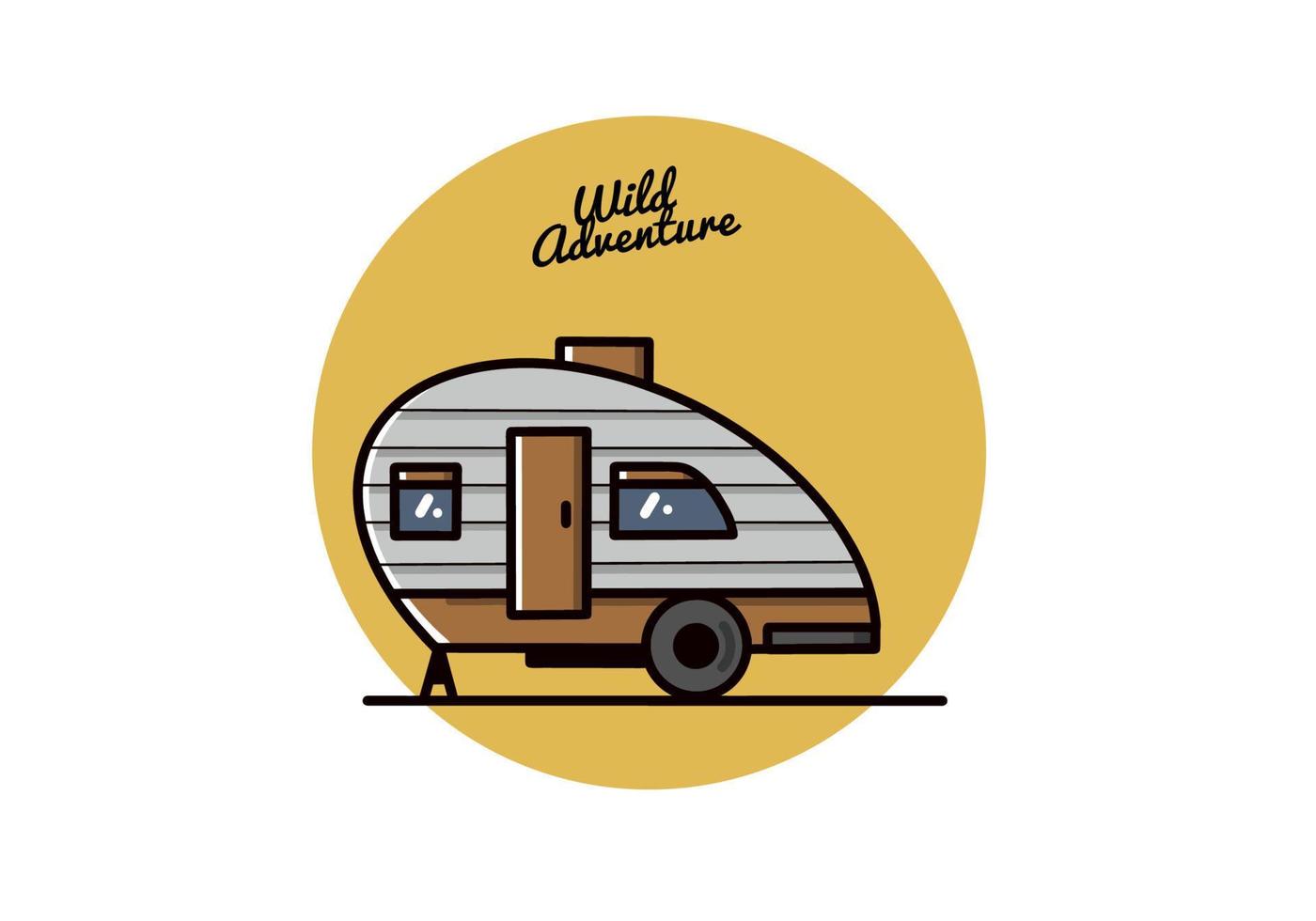 Teardrop camper vintage illustration design vector