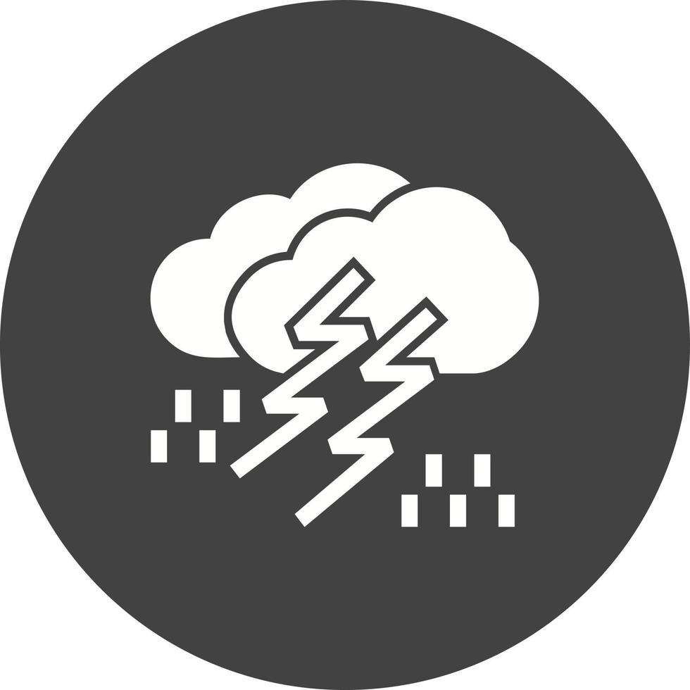Thunderstorm Circle Background Icon vector