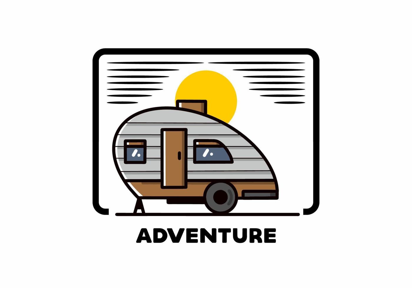 Teardrop camper vintage illustration design vector