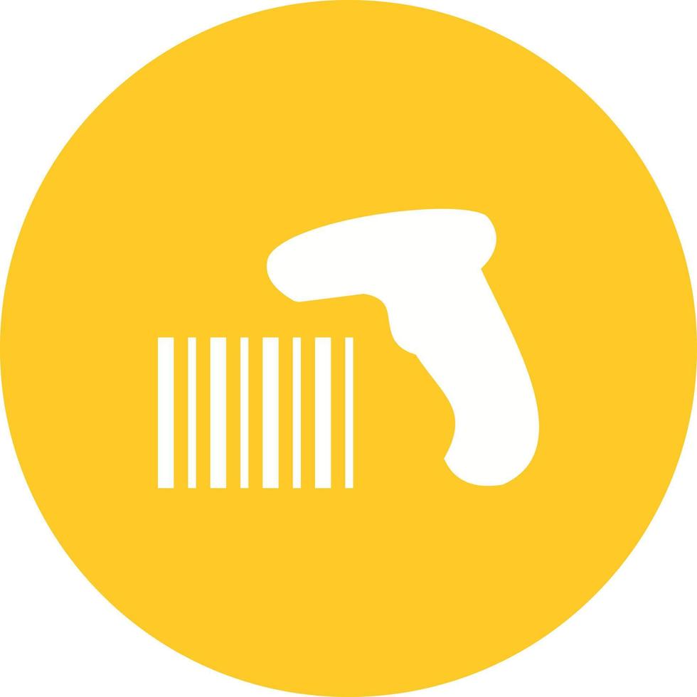 Bar Code Reader Circle Background Icon vector