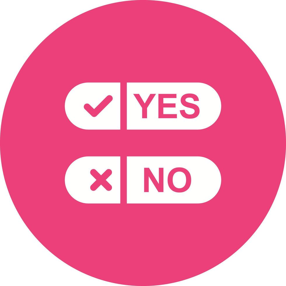 Yes No Option Circle Background Icon vector