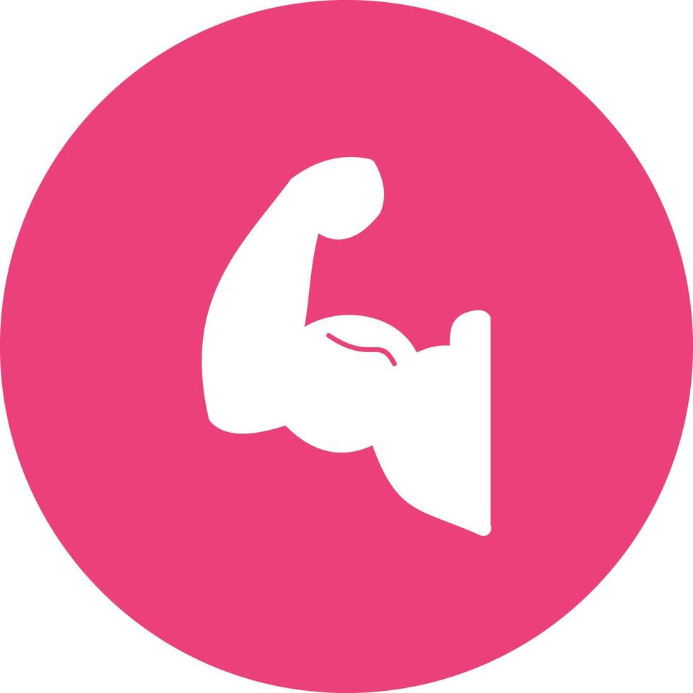 Arm Muscle Circle Background Icon vector