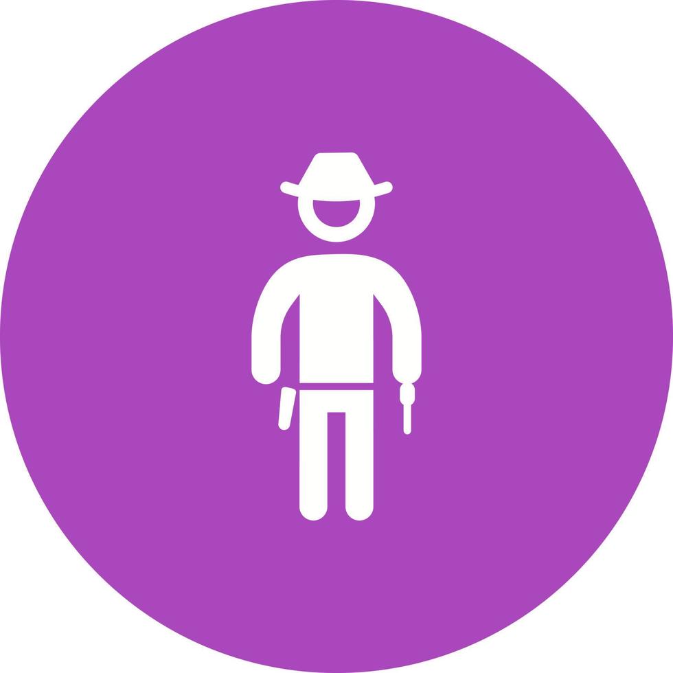 Cowboy with Gun Circle Background Icon vector