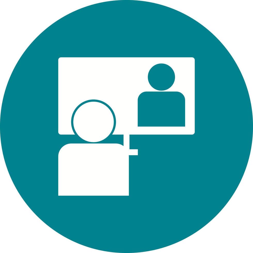 Online Lecture Circle Background Icon vector