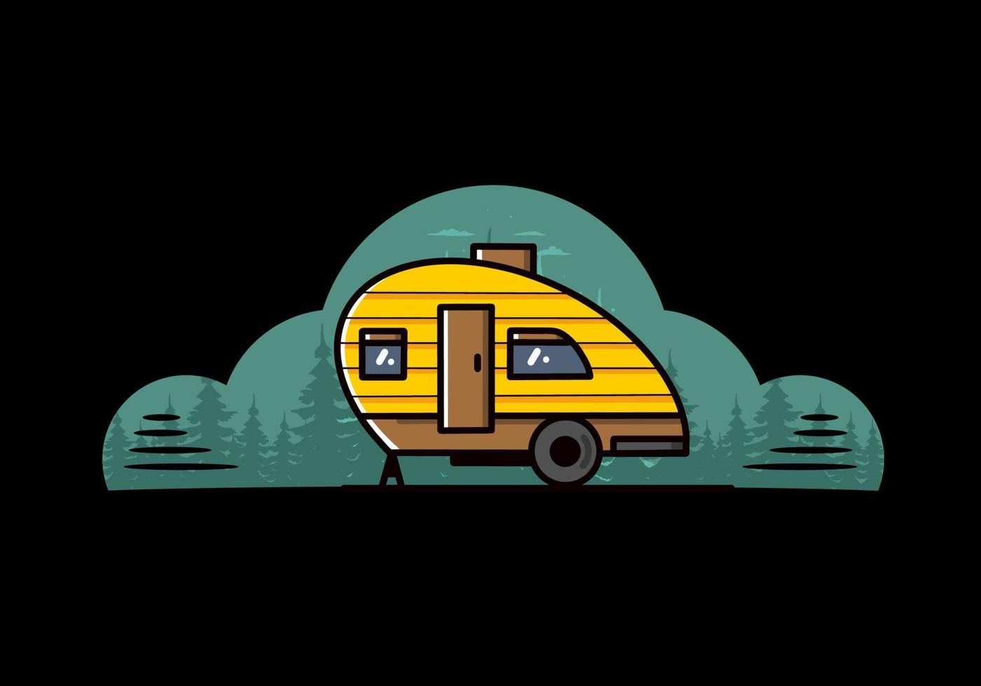 Teardrop camper vintage illustration design vector