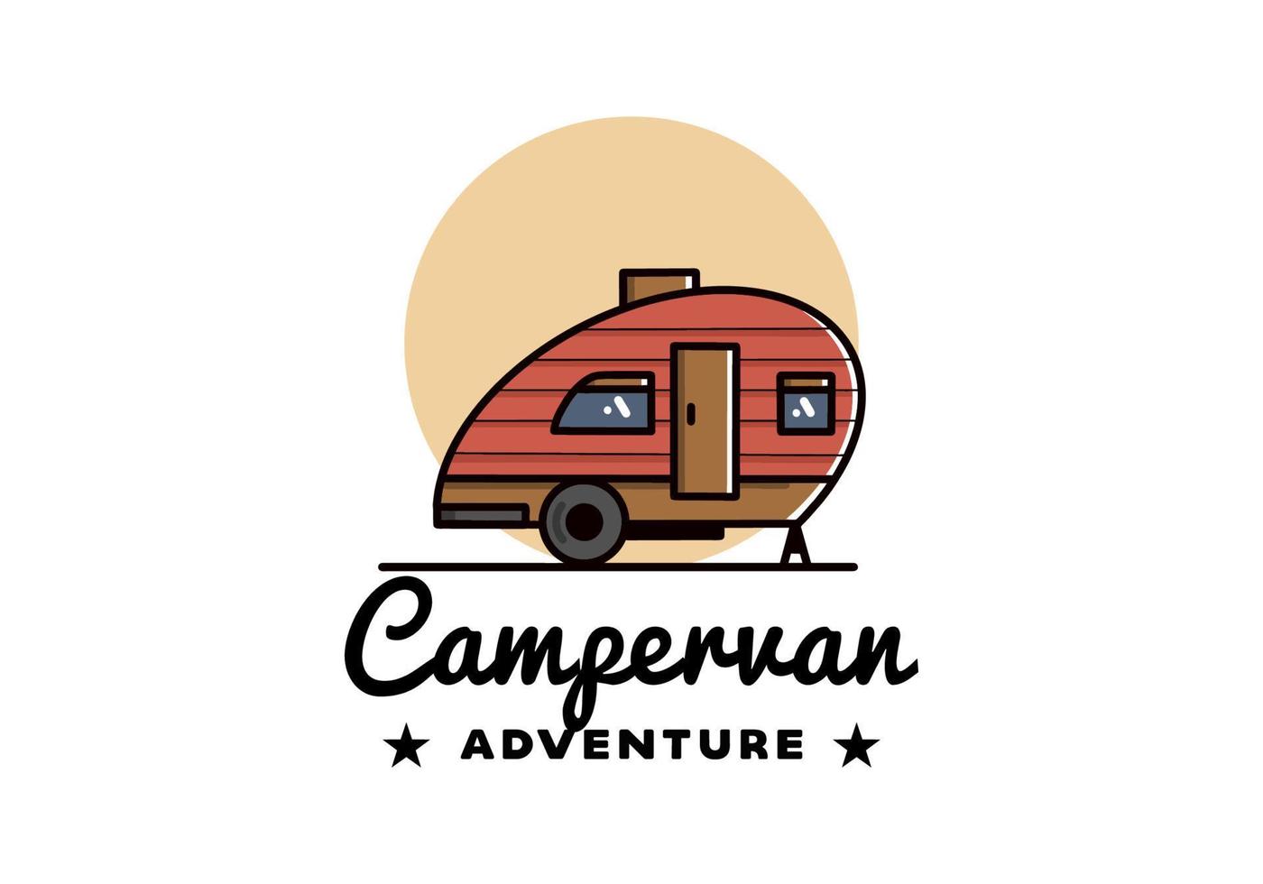 Teardrop camper vintage illustration design vector