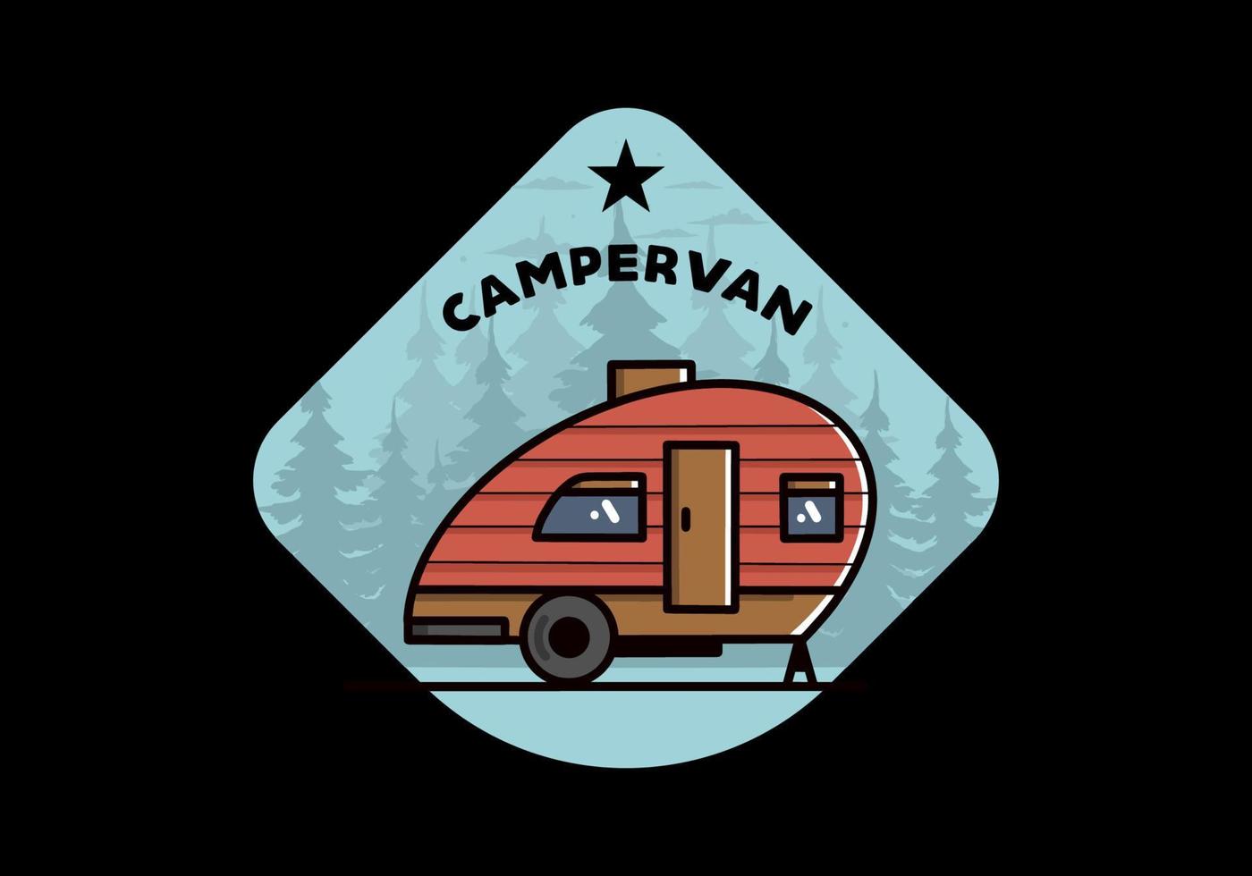 Teardrop camper vintage illustration design vector