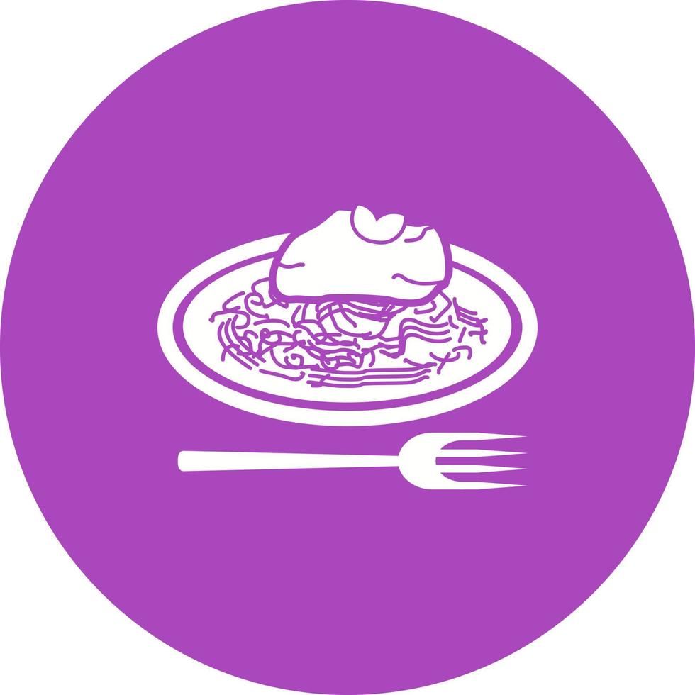 Spaghetti Bolognese Circle Background Icon vector