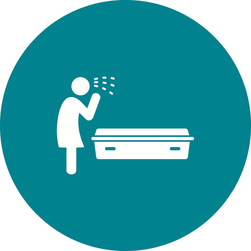Crying over Dead Body Circle Background Icon vector