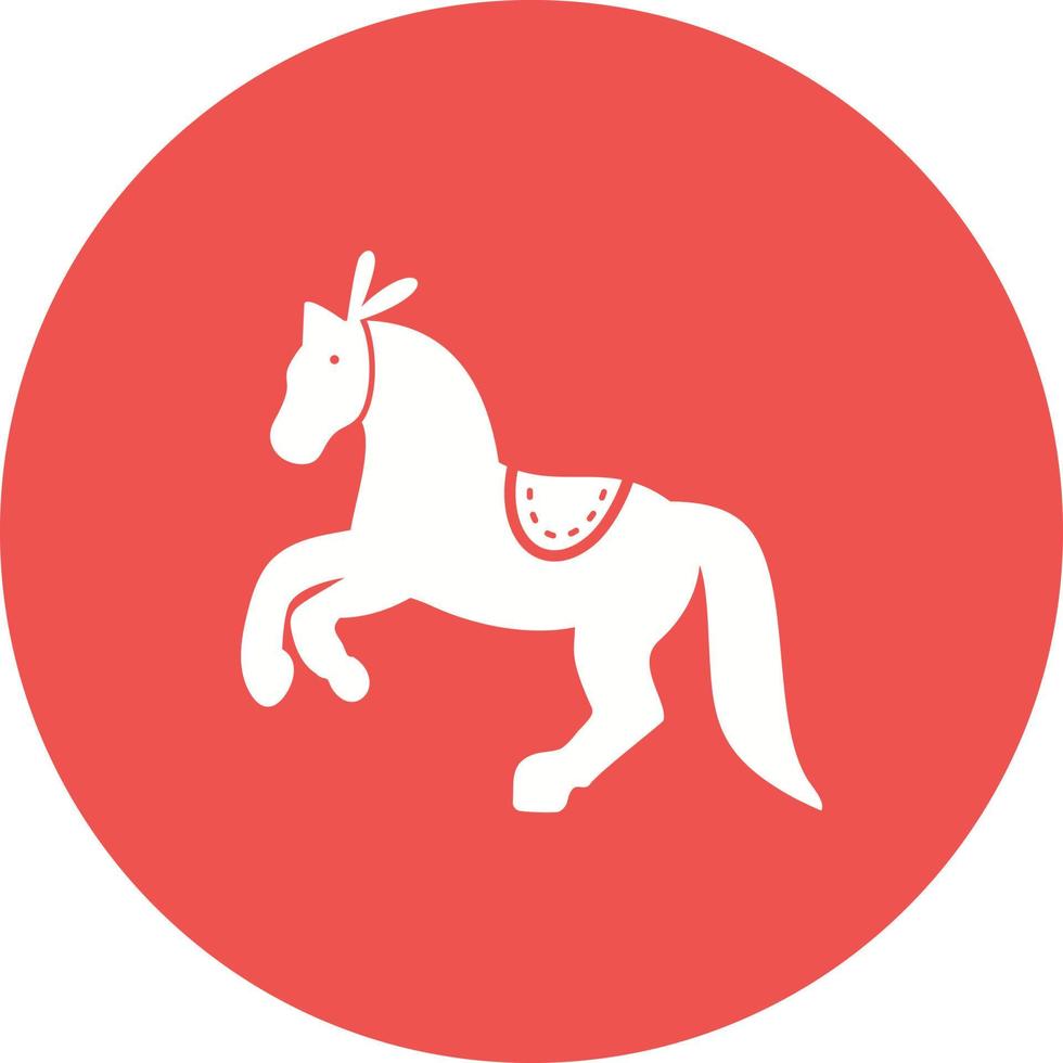 caballo, actuación, círculo, plano de fondo, icono vector