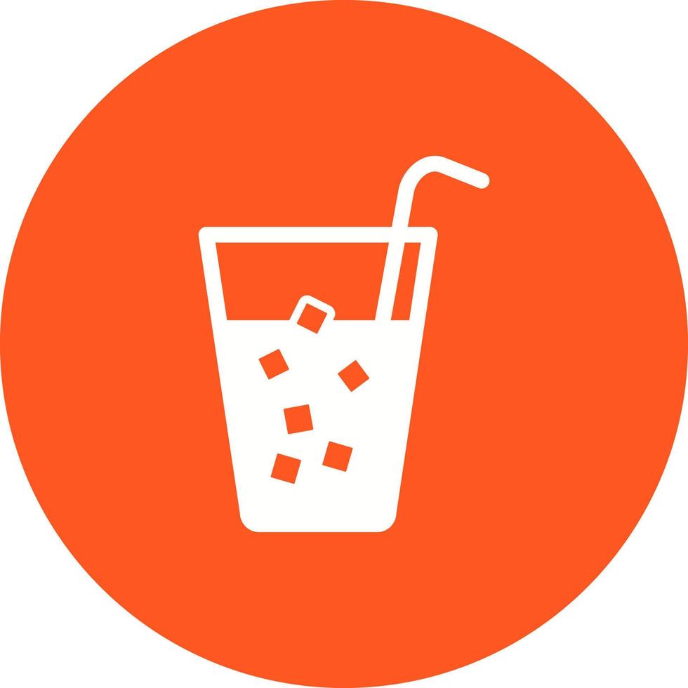 Drink with ice Circle Background Icon vector