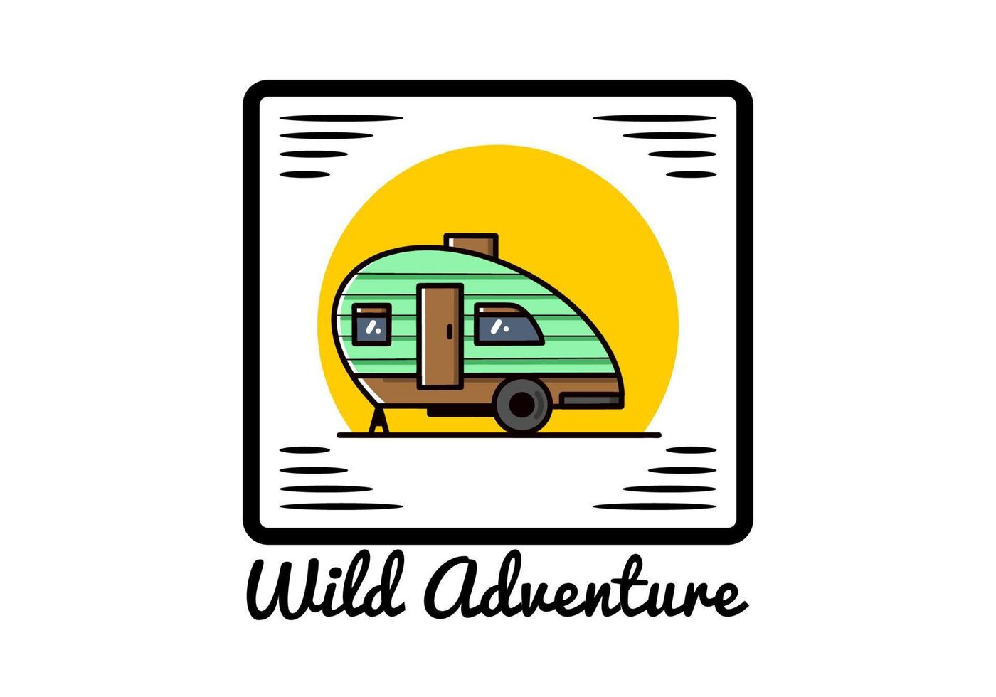 Teardrop camper vintage illustration design vector