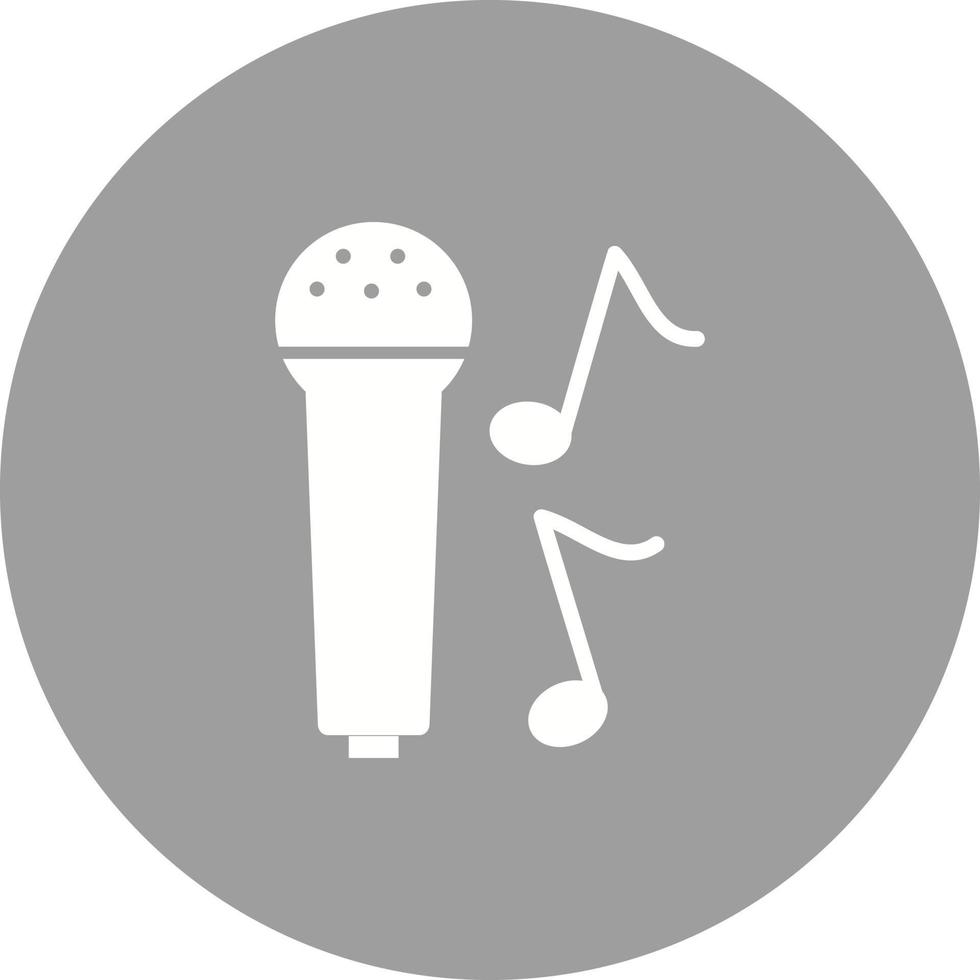 Singing on Mic Circle Background Icon vector