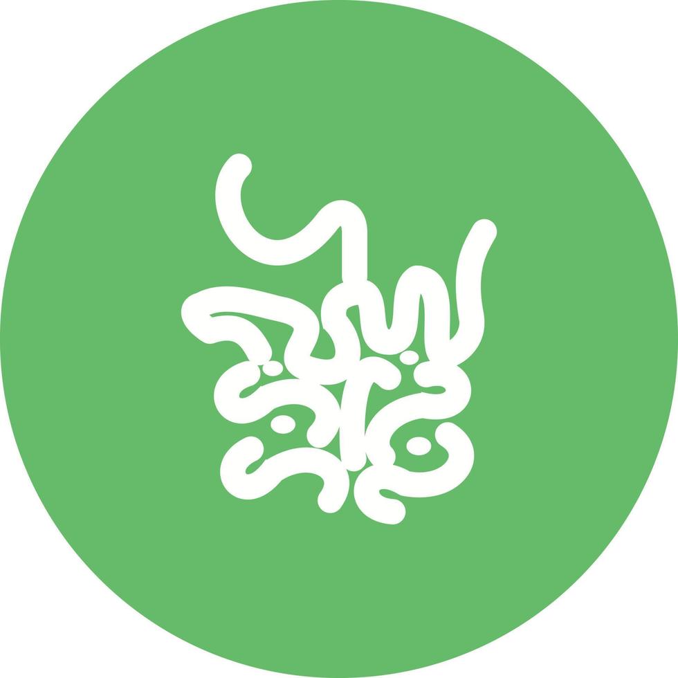 Small Intestine Circle Background Icon vector