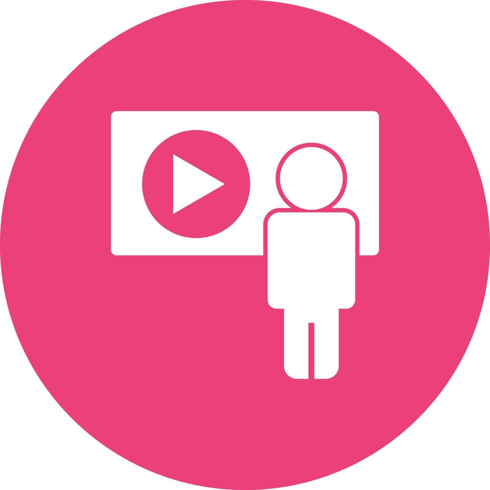Video Lecture Circle Background Icon vector