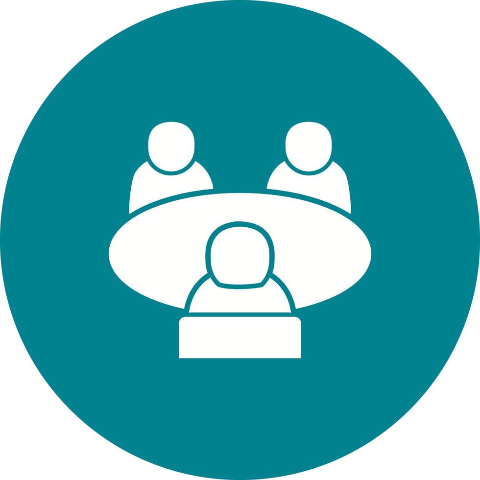 Panel Interview Circle Background Icon vector