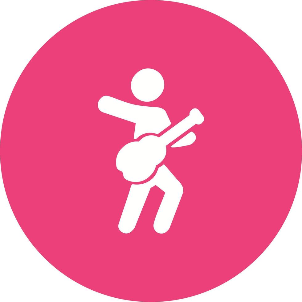 Guitar Player Circle Background Icon vector