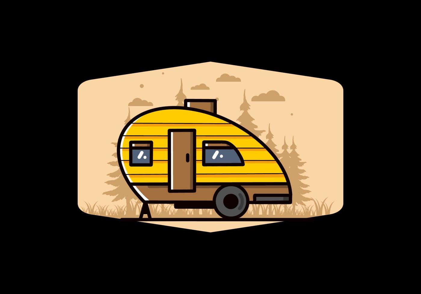 Teardrop camper vintage illustration design vector