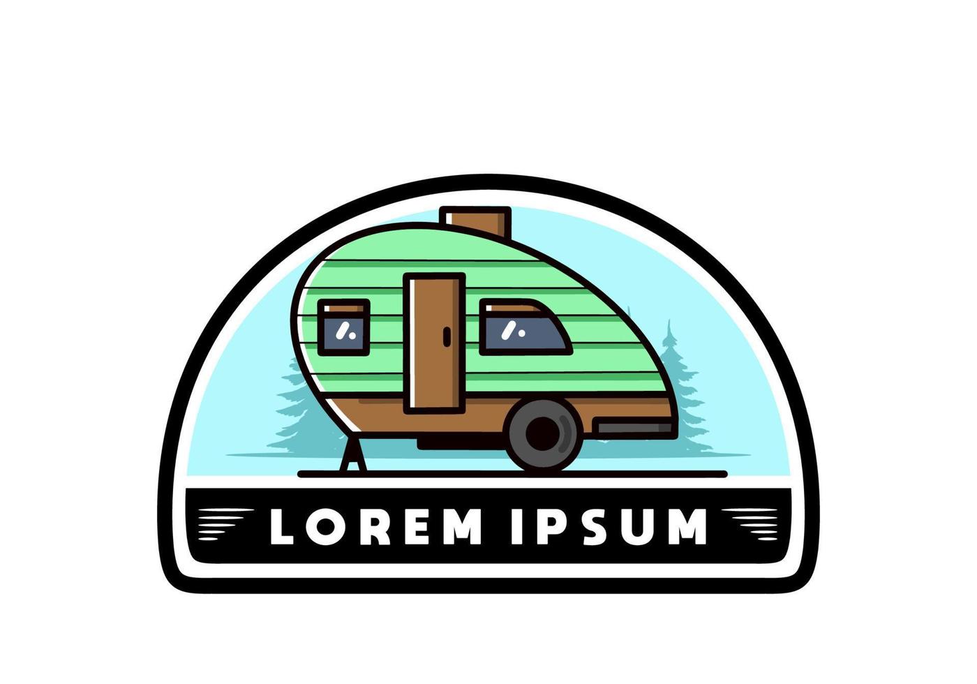 Teardrop camper vintage illustration design vector