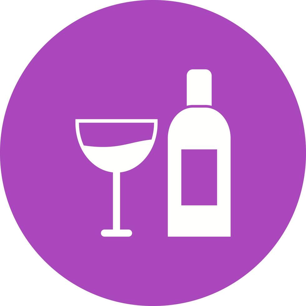 Goblet and Wine Circle Background Icon vector