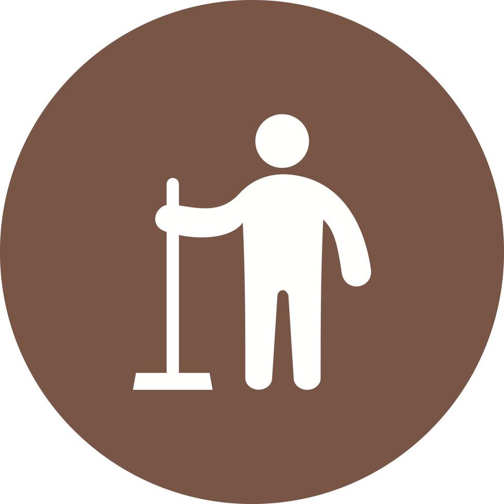 Man Holding Wiper Circle Background Icon vector