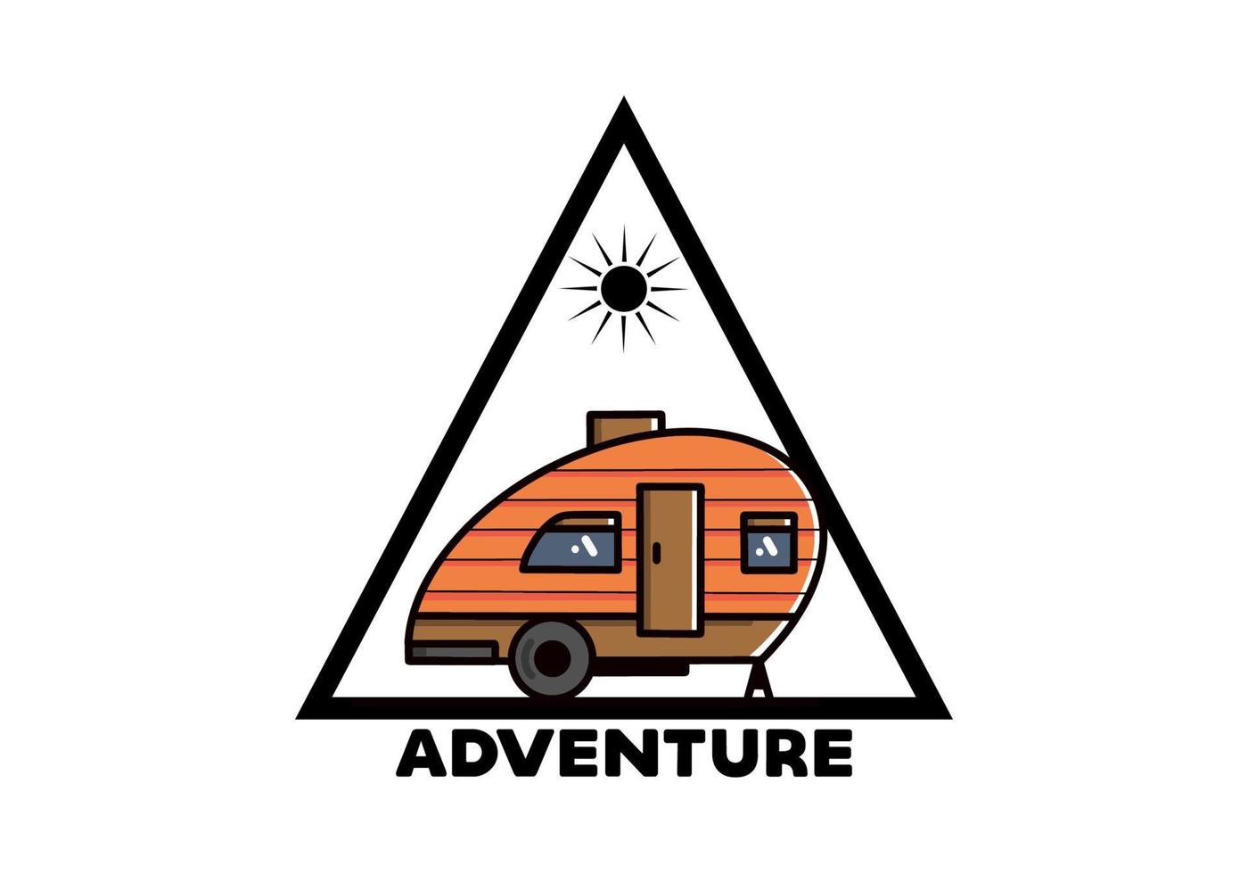 Teardrop camper vintage illustration design vector