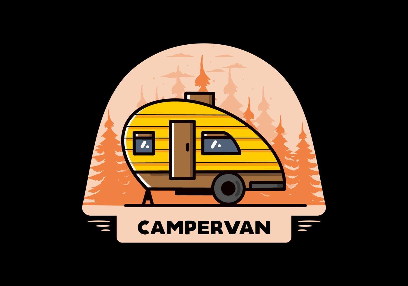 Teardrop camper vintage illustration design vector