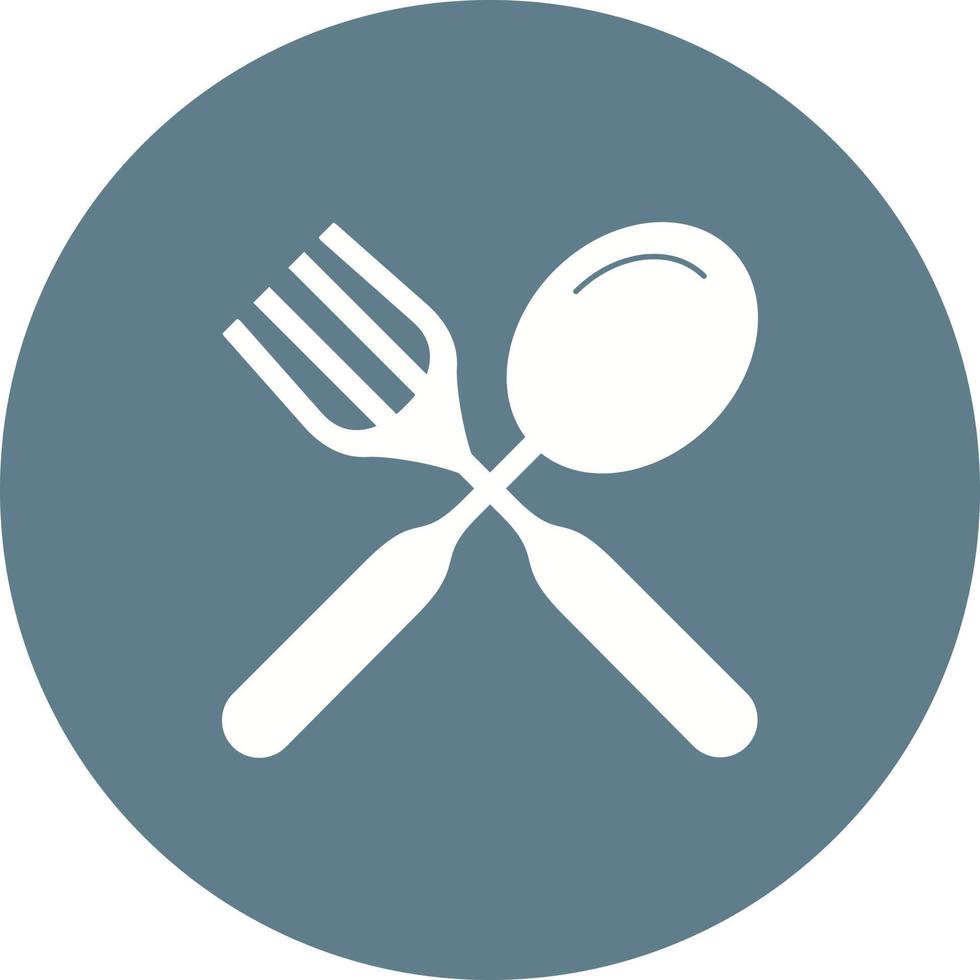 Spoon and Knife Circle Background Icon vector