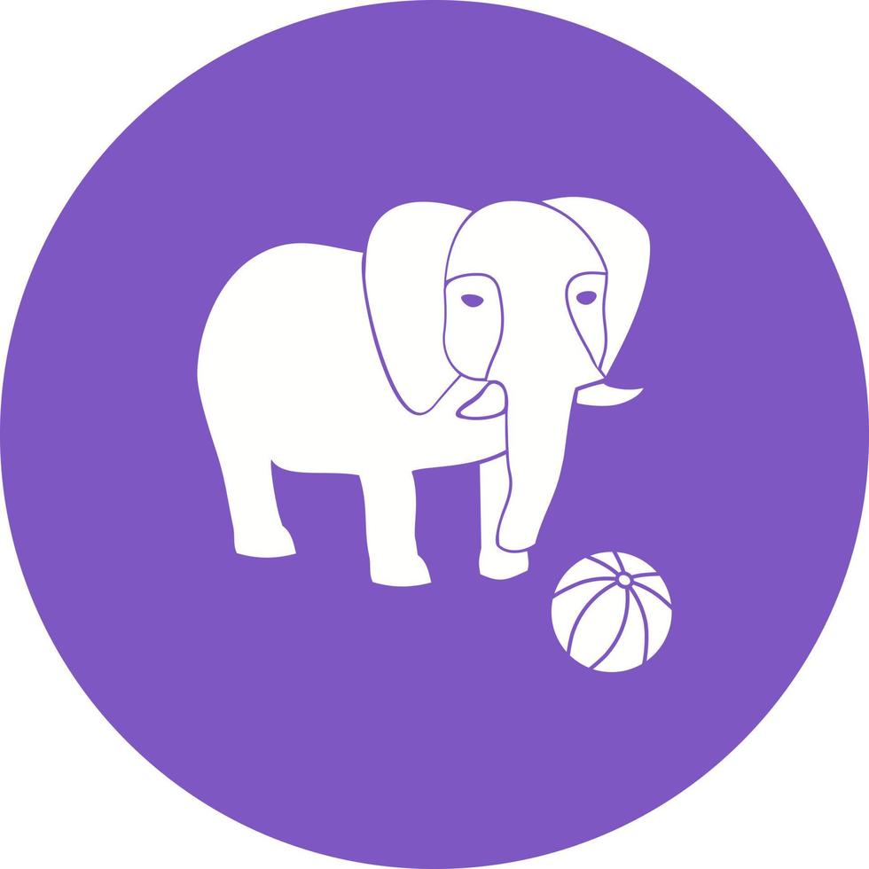 Elephant Performing Circle Background Icon vector