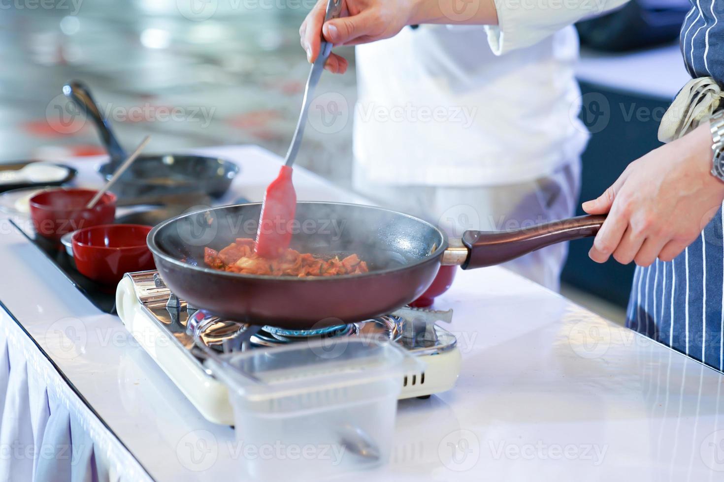 Cooking kimchi fried rice. photo
