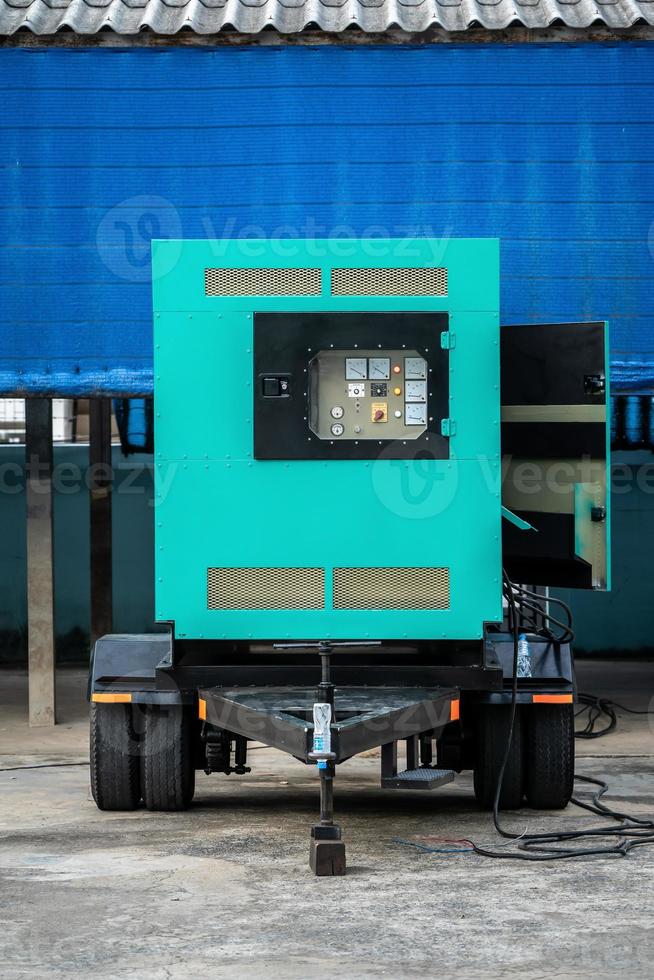 Electricity Generated in container car for spare part to lack of eletric in outdoor event. photo