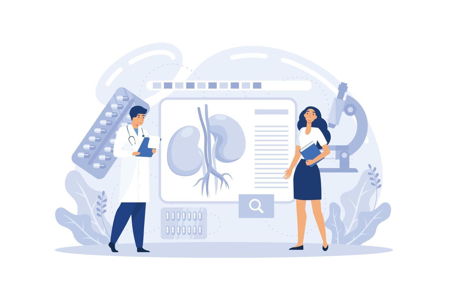 Pyelonephritis flat vector illustration. Kidney infection