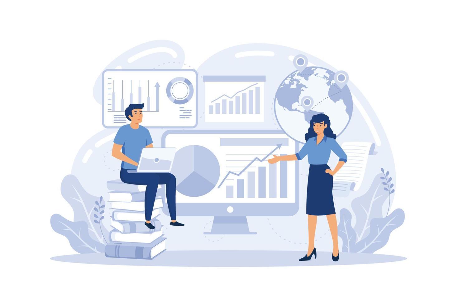 Data Capture. Specialist in tracking the emergence of new business trends.Trend analysis and project promotion vector