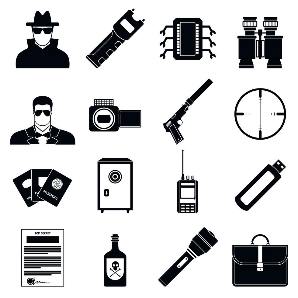 Spy simple icons vector