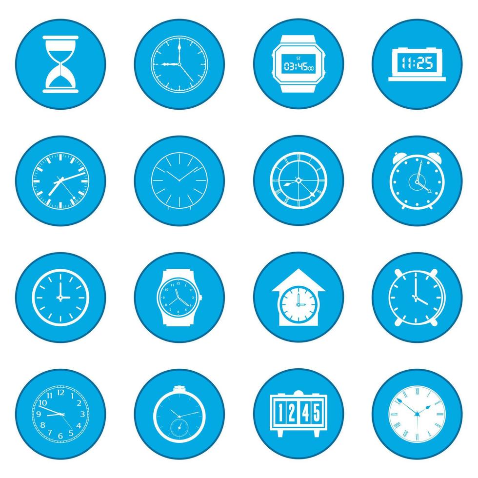 Clocks set blue vector