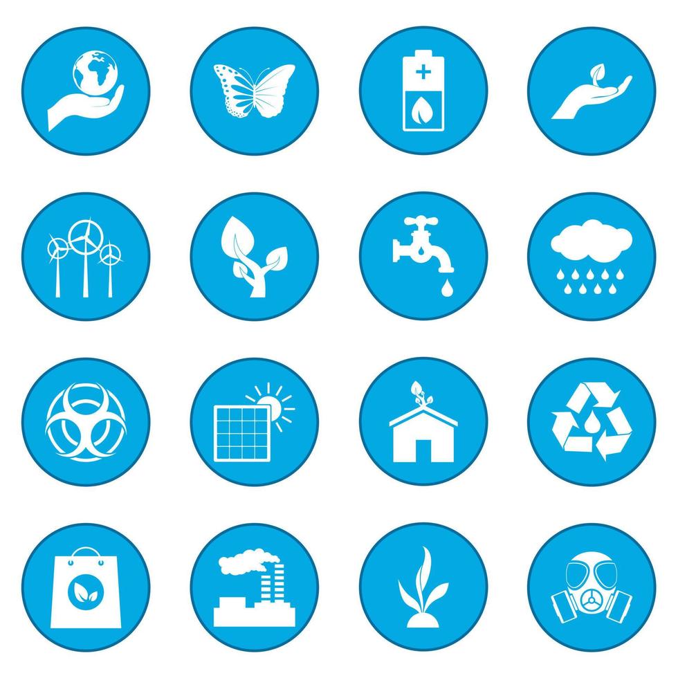 icono de ecología universal azul vector