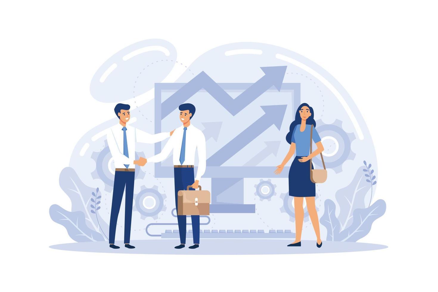 Startup concept. New business launching. Idea of project planning, promotion, management and marketing. Business development. vector