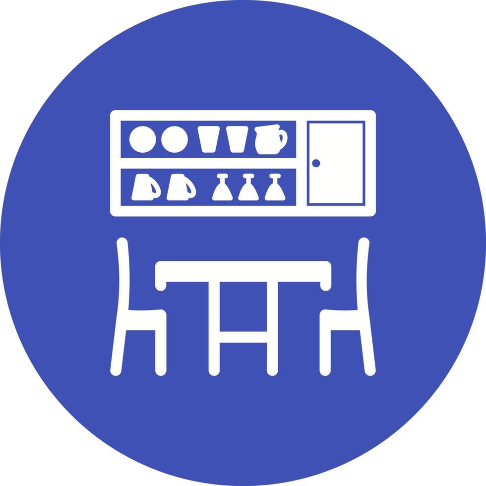 Dining Room Circle Background Icon vector